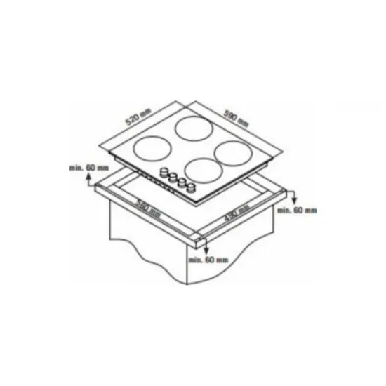 Evido BOR63A.2+HGR60A.1 sütő+főzőlap szett-Evido Rustic-H 60A gáz főzőlap antracit Evido Rustic-O 60A légkeveréses sütő antracit