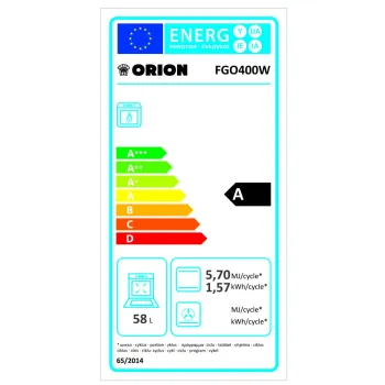 Orion FGO-400W gáztűzhely termosztátos gáz sütővel 150-285C°, vezetékes vagy palackos üzemmód, FGO400W
