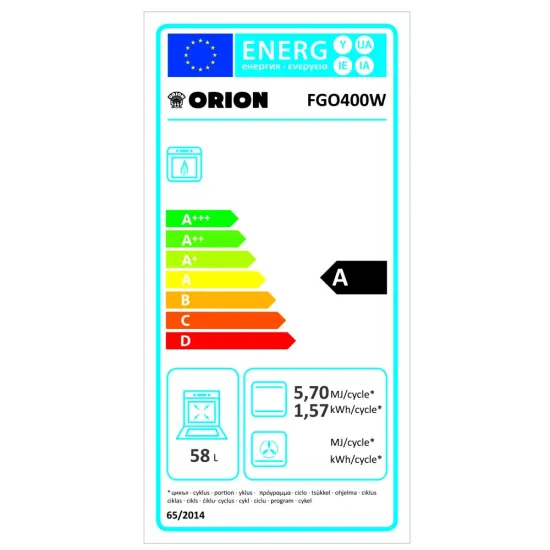 Orion FGO-400W gáztűzhely termosztátos gáz sütővel 150-285C°, vezetékes vagy palackos üzemmód, FGO400W
