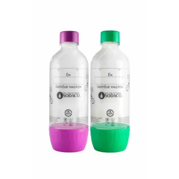 SodaCo szénsavasító flakon otthoni SodaCo Basic és Royal szódagéphez, 2x1 liter, 1db lila 1db zöld