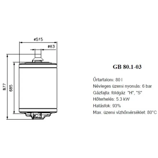 Hajdu GB 80.1-03 kéményes fali gázüzemű vízmelegítő