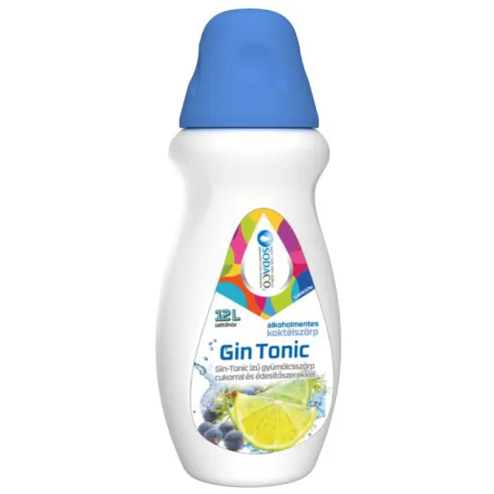 SodaCo gin tonic ízű szörp, alkoholmentes, 500 ml, 1:23 higítási arány
