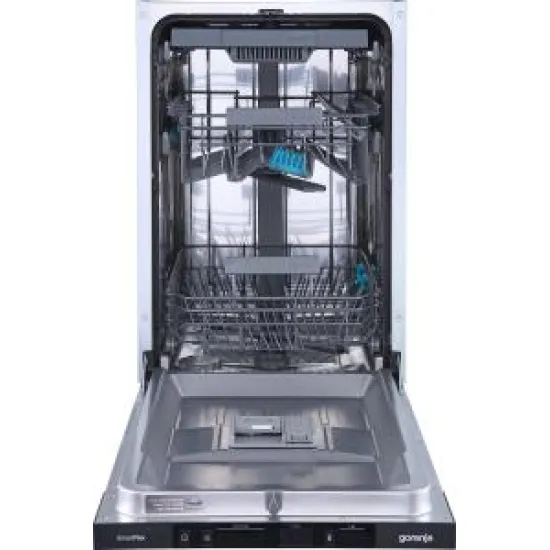 Gorenje GV561D10 teljesen beépíthető keskeny mosogatógép, 11 teríték, inverteres motor, 3 kosár, automatikus ajtónyitás, 44.8x55x81.5 cm 