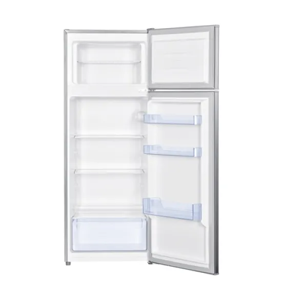 Hausmeister HM3223 E ezüst felülfagyasztós hűtőszekrény, E energiaosztály, 54.5x55.5x143 cm 