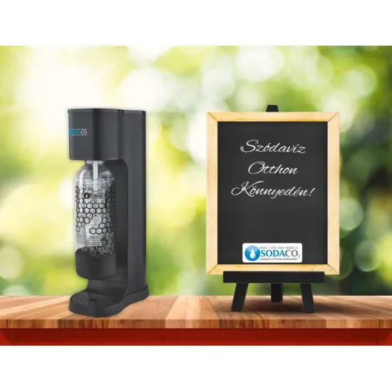 SodaCo K100B King szódagép, fekete, bajonett záras flakonnal 