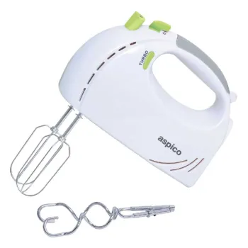 Aspico KM1000 kézi mixer, 300W, 5 sebességfokozattal, habverővel, dagasztószárral, turbó fokozattal 