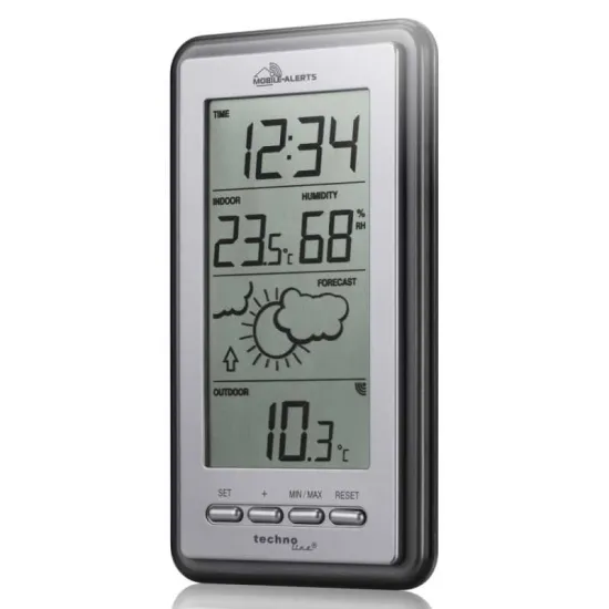 Technoline MA10430 időjárás állomás, bel és kültéri hőmérséklet és páratartalom méréshez, Mobile Alerts okos otthon rendszerhez csatlakoztatható, külső vezeték nélküli érzékelővel 