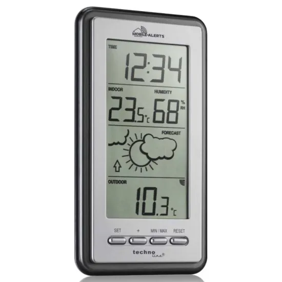 Technoline MA10430 időjárás állomás, bel és kültéri hőmérséklet és páratartalom méréshez, Mobile Alerts okos otthon rendszerhez csatlakoztatható, külső vezeték nélküli érzékelővel 