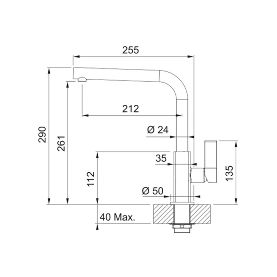 Franke Maris egykaros mosogató csaptelep,króm szín,115.0392.332