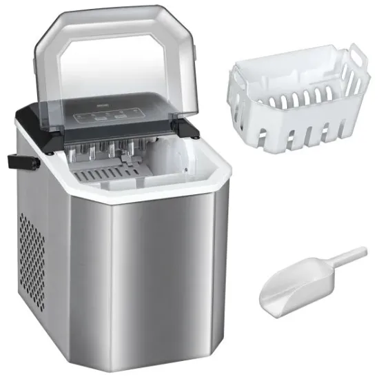 MPM-MKD-04 jégkocka-készítő gép 150W-os, ezüst/szürke, 12 kg/nap kapacitás