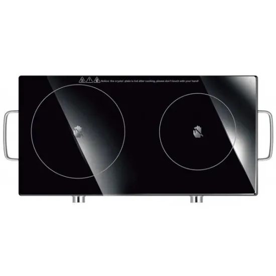 MPM MPM-MKE-23 kétzónás kerámia főzőlap 1800+1000W, fekete-inox