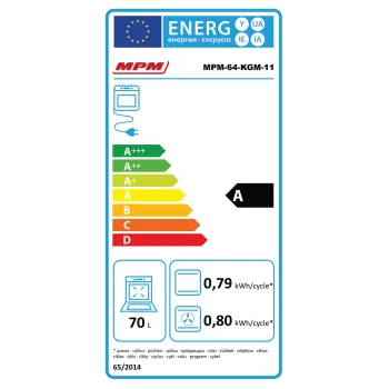 MPM 60cm széles inox kombinált tűzhely MPM-64-KGM-11