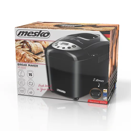 Mesko MS6022 kenyérsütő 2 lapátos, fekete