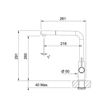 Franke Neptune Evo Doccia egykaros mosogató csaptelep,króm/fekete,115.0373.945