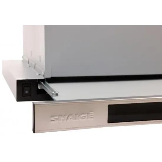 Snaige SNH-SL602M GL 2 motoros 450m3/h, inox  60cm beépíthető teleszkópos konyhai elszívó fekete üveg betéttel