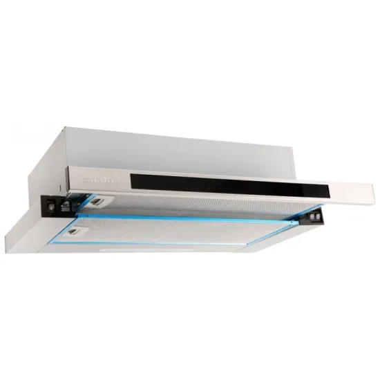 Snaige SNH-SL602M GL 2 motoros 450m3/h, inox  60cm beépíthető teleszkópos konyhai elszívó fekete üveg betéttel