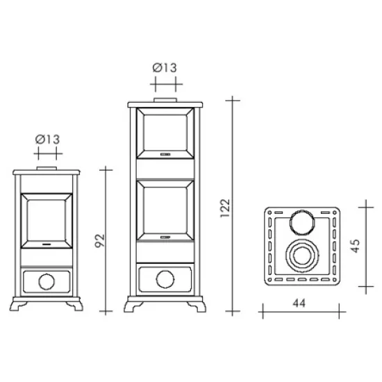Edilkamin Dafne Forno sütős kandalló, kerámia borítással, bőr színű 7.2 kW, acélszerkezettel és öntvény égéstérrel