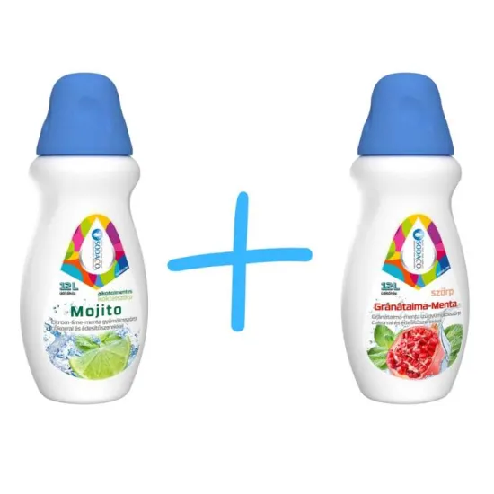 SodaCo nyári szörp csomag, 2 db szörp mojito, gránátalma