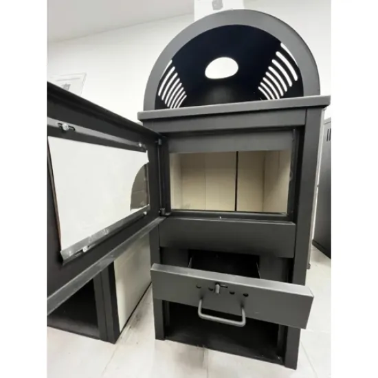 Termo KREKA K10 íves kandalló 7kW 46.5x39x99 cm, 120 mm felső füstkivezetés