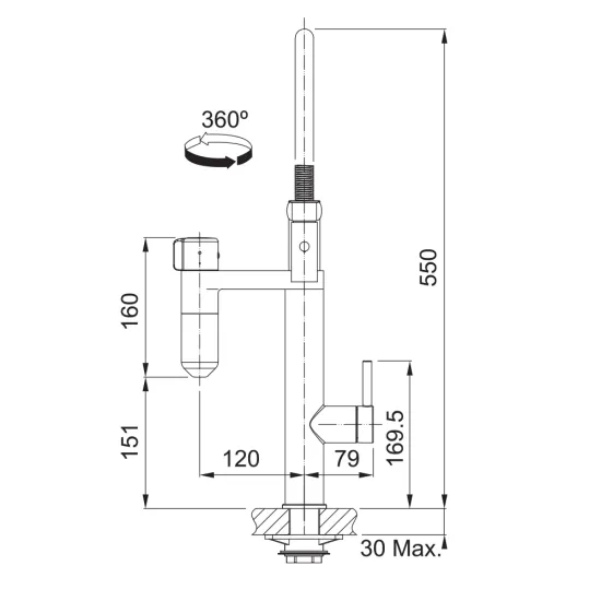 Franke Vital Semi Pro egykaros vízszűrős mosogató csaptelep, króm/fekete, igyon tiszta vizet közvetlenül az otthoni csaptelepről 120.0621.313