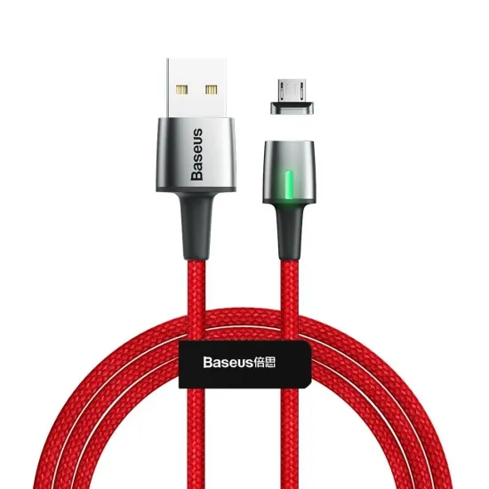 Baseus CAMXC-B09 Mágneses kábel, Micro USB, Mágnessel csatlakozó töltő kábel, 1.5A 2m, piros