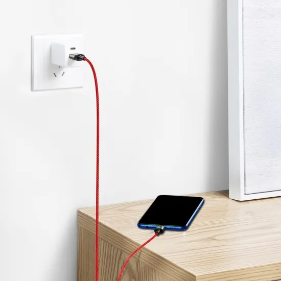Baseus CAMXC-B09 Mágneses kábel, Micro USB, Mágnessel csatlakozó töltő kábel, 1.5A 2m, piros