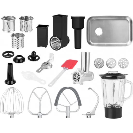 ECG FORZA 7800 Ultimo Argento konyhai robotgép, 1800W, prémium inox színű