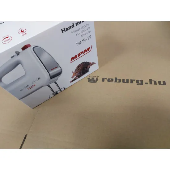 MPM MMR-19 kézimixer 750W fehér habverővel és dagasztószárral 