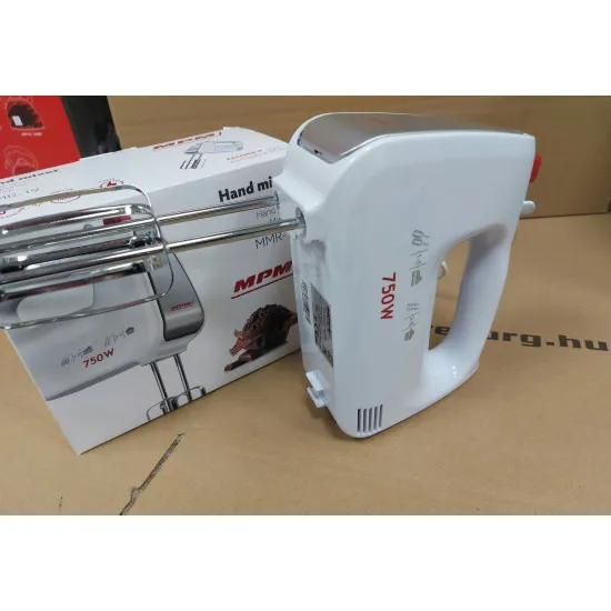 MPM MMR-19 kézimixer 750W fehér habverővel és dagasztószárral 