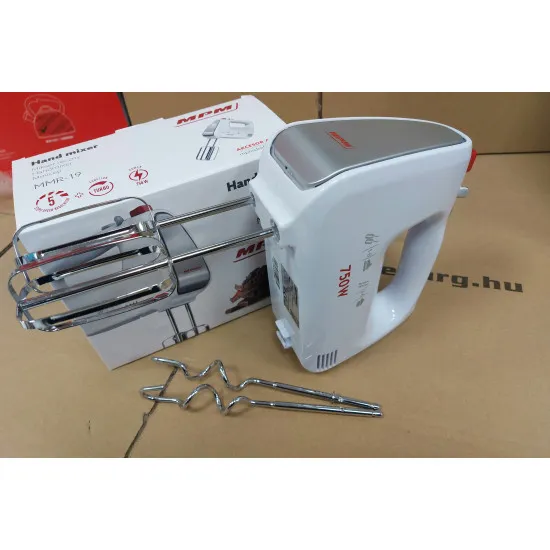 MPM MMR-19 kézimixer 750W fehér habverővel és dagasztószárral 