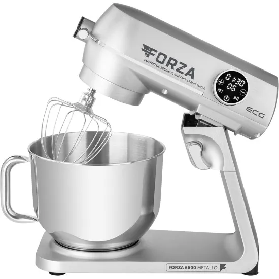 ECG FORZA 6600 Metallo Nero konyhai robotgép, 1800W, prémium inox