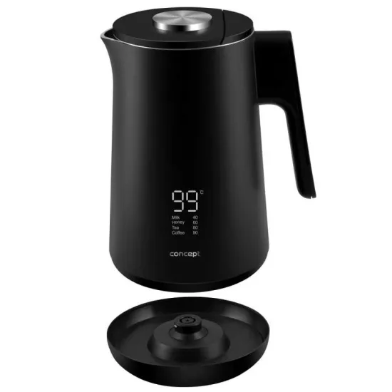 Concept RK3340 Digitális vízforraló, rozsdamentes, 1,7 L, hőmérséklet szabályozós