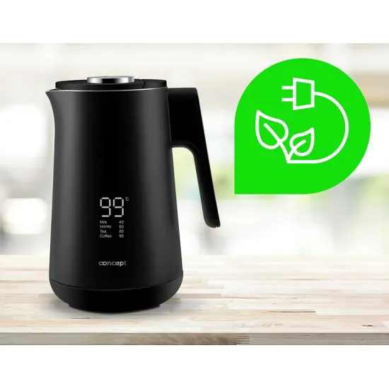 Concept RK3340 Digitális vízforraló, rozsdamentes, 1,7 L, hőmérséklet szabályozós