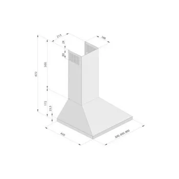 SILVERLINE 2240 TRICOL 50cm fekete fali kürtős elszívó 2240.5.652.09