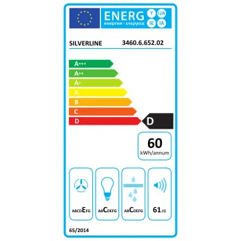 SILVERLINE 3460 KYRA 60cm fekete fali döntött edzett üveg páraelszívó 3460.6.652.02 fekete