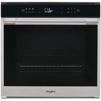 Whirlpool W7 OM4 4S1 C katalitikus tisztítású beépíthető sütő fekete full üveg, Inox szegély  W7 OM4 4S1 C