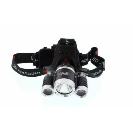 Well LED-es fejlámpa 1 T6 + 2 XPE TORCH-TREK-WL