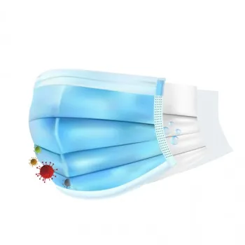 Szájmaszk 3 rétegű kék 10 db / csomag PR-069D