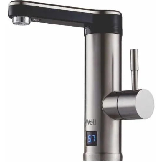 Well Stream Elektromos átfolyós vízmelegítő csaptelep vízhőmérséklet kijelzéssel Well FCT-EL-Stream-WL