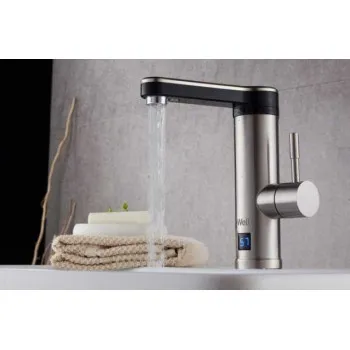 Well Stream Elektromos átfolyós vízmelegítő csaptelep vízhőmérséklet kijelzéssel Well FCT-EL-Stream-WL