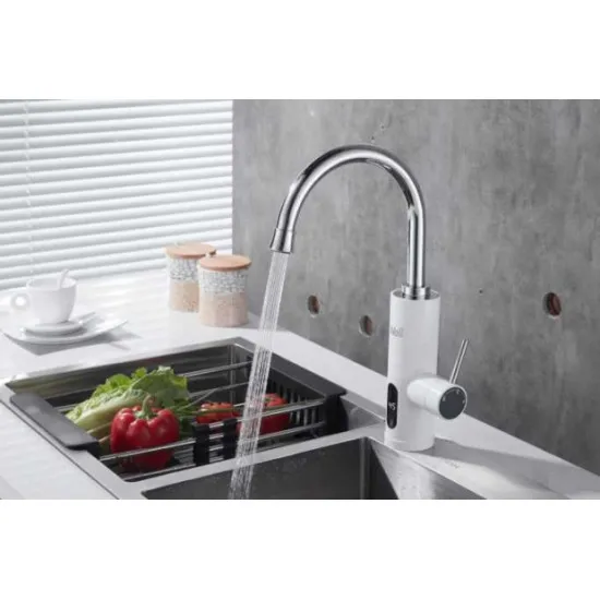 Elektromos átfolyós vízmelegítő csaptelep vízhőmérséklet kijelzéssel Well FCT-EL-Billabong-WL