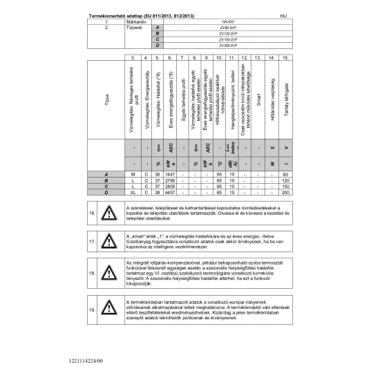 Hajdu ZV80 Erp 80l fekvő villanybojler ZV80erp
