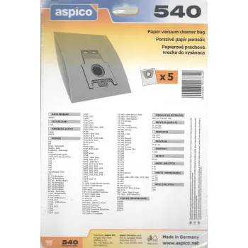 Aspico 540 - 5 db porzsák Kompatibilis HOOVER TTE 2408 típushoz
