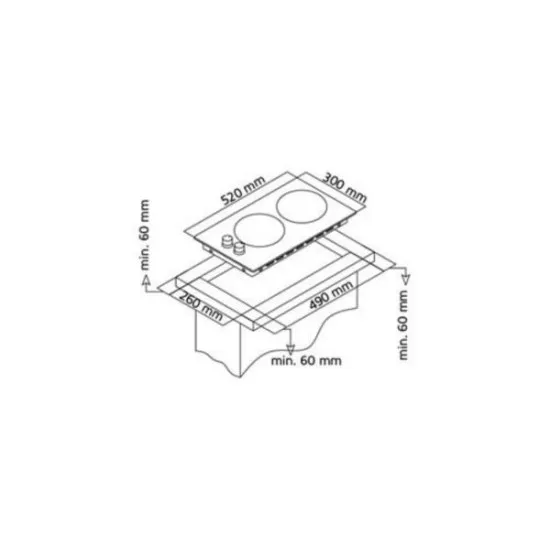 EVIDO DOMINO E 32X ELEKTROMOS beépíthető DOMINO-E32X HED32X.1 főzőlap