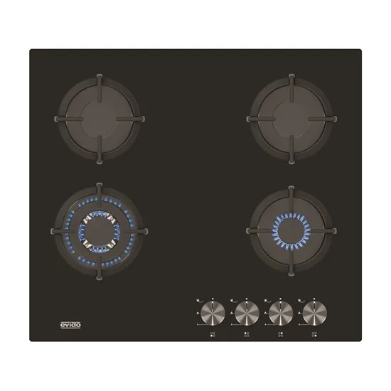 EVIDO MURANO 60B WOK fekete üveg beépíthető gáz főzőlap HGM6WB.2