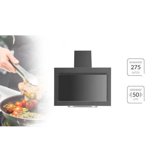 MPM 51-OV-64 kürtős 50cm fali döntött elszívó fekete 51OV64