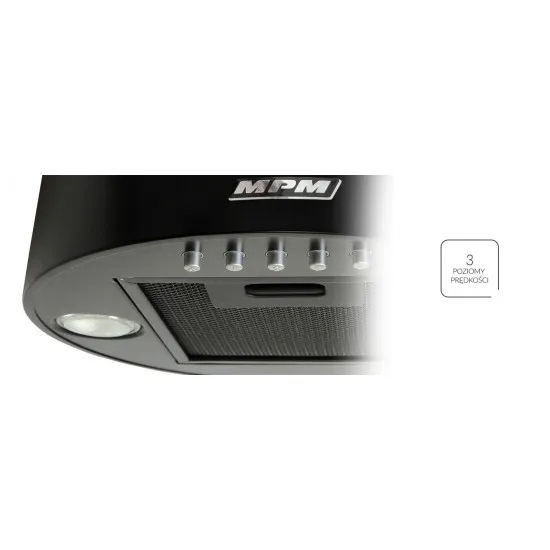 MPM falra szerelhető hengeres fekete elszívó MPM-31-OT-01