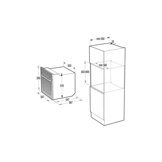 Gorenje BO747A33BG beépíthető sütő fekete