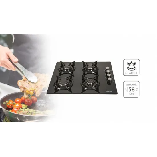 MPM MPM-60-GMG-08 beépíthető gáz főzőlap edzett üveglapon MPM60GMG08