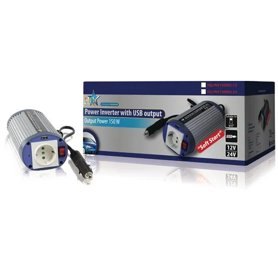 HQ HQ-INV150WU-12 Inverter módosított szinusz 12 VDC - AC 230 V 150 W+ USB